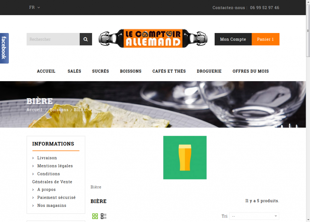 Site de e-commerce le Comptoir Allemand